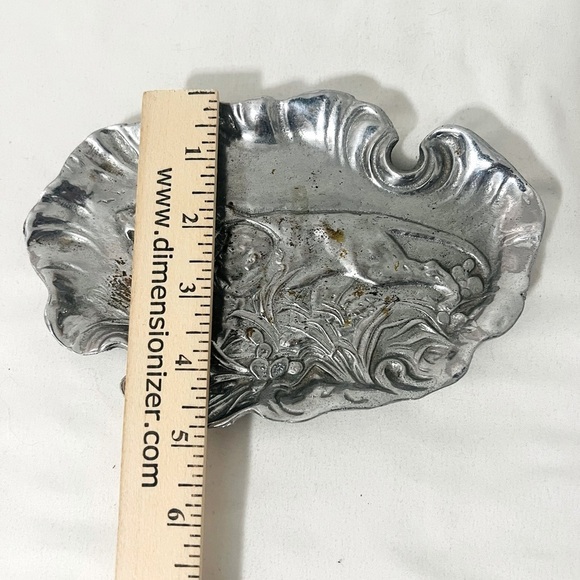 Antique President Teddy Roosevelt Tiger Prowling Through Grass Tray Trinket Dish - Picture 6 of 6